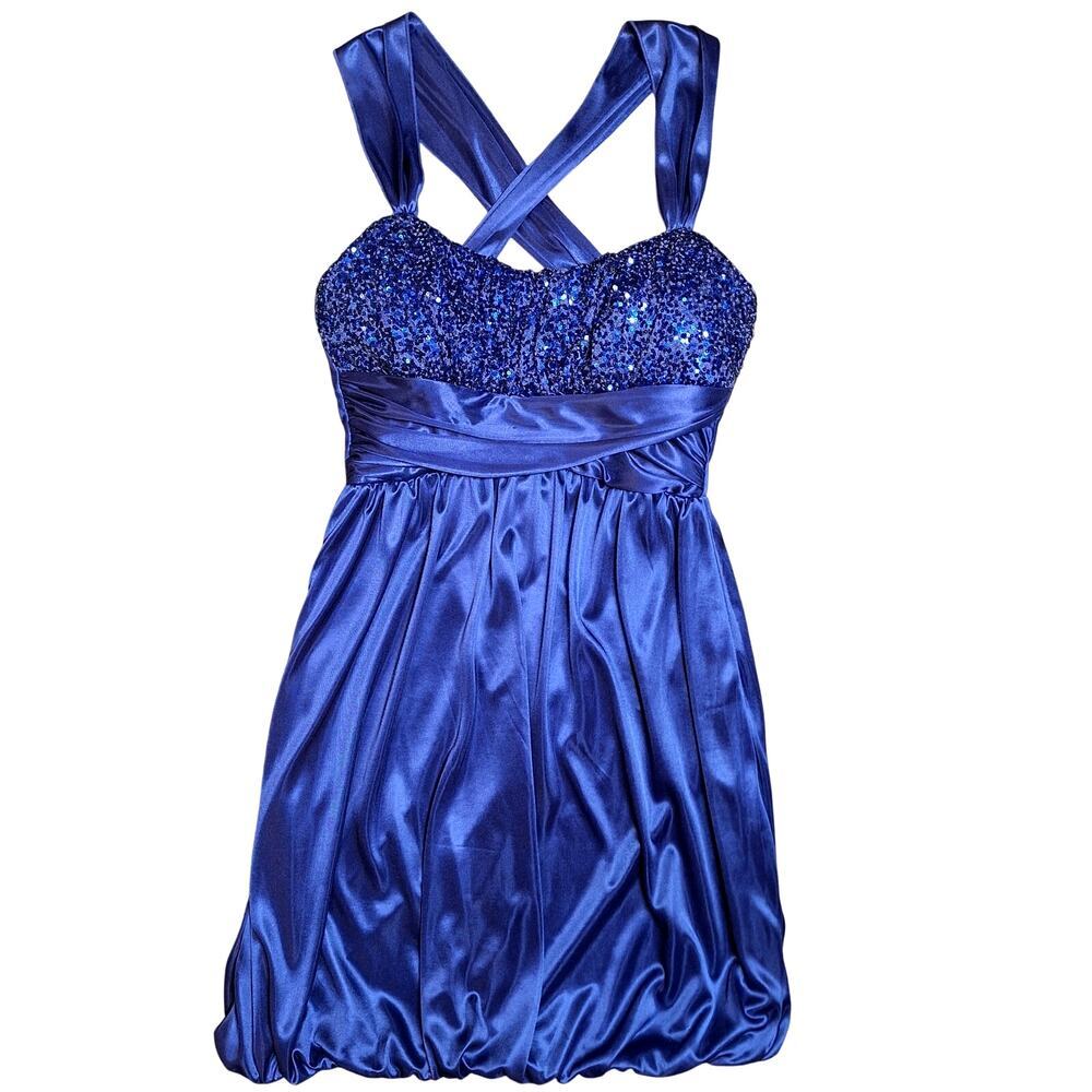 Lovetease Vintage Y2K deadstock NEW babydoll bubble hem sequin mini party dress